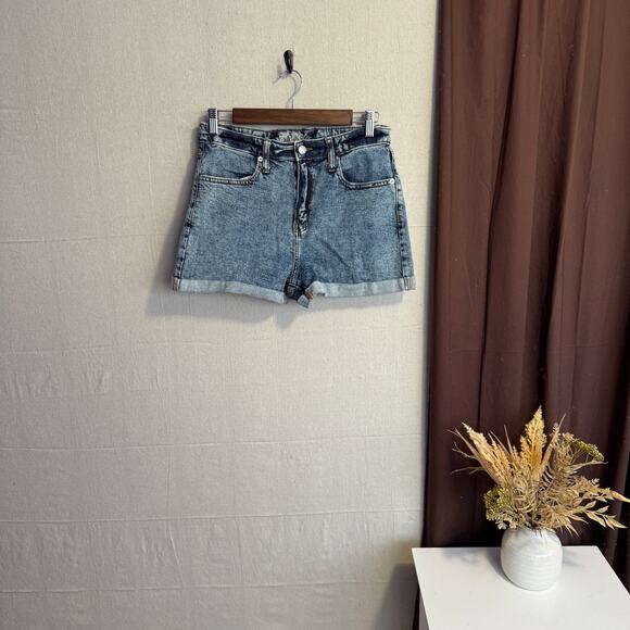 Wild Fable Size 8 / 29R Blue High Rise Denim Shorts Rolled Hem Casual - Picture 1 of 9
